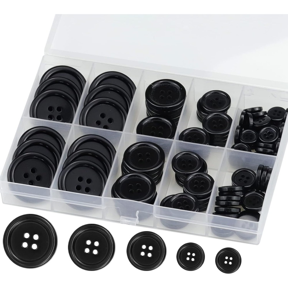 Crafting Resin - Set di 100 Bottoni Rotondi in